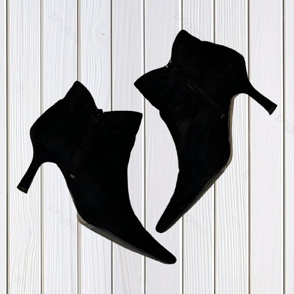 RINALDI Black Faux Suede Ankle Boots (6M) - Picture 5 of 7